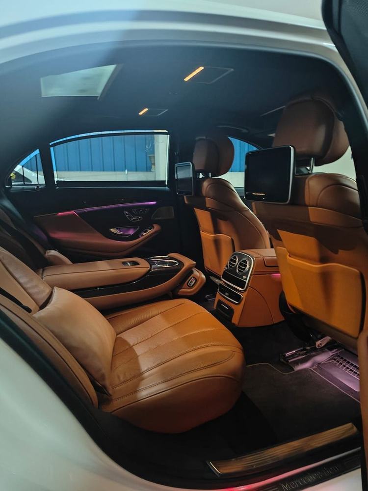 Mercedes-Benz S-Class rear cabin – Om Shakthi Travels, Chennai