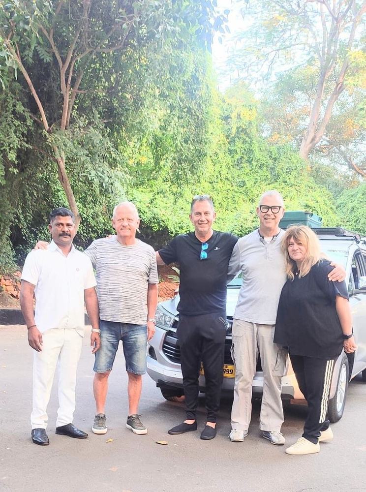 International guests with their driver – Om Shakthi Travels, Chennai